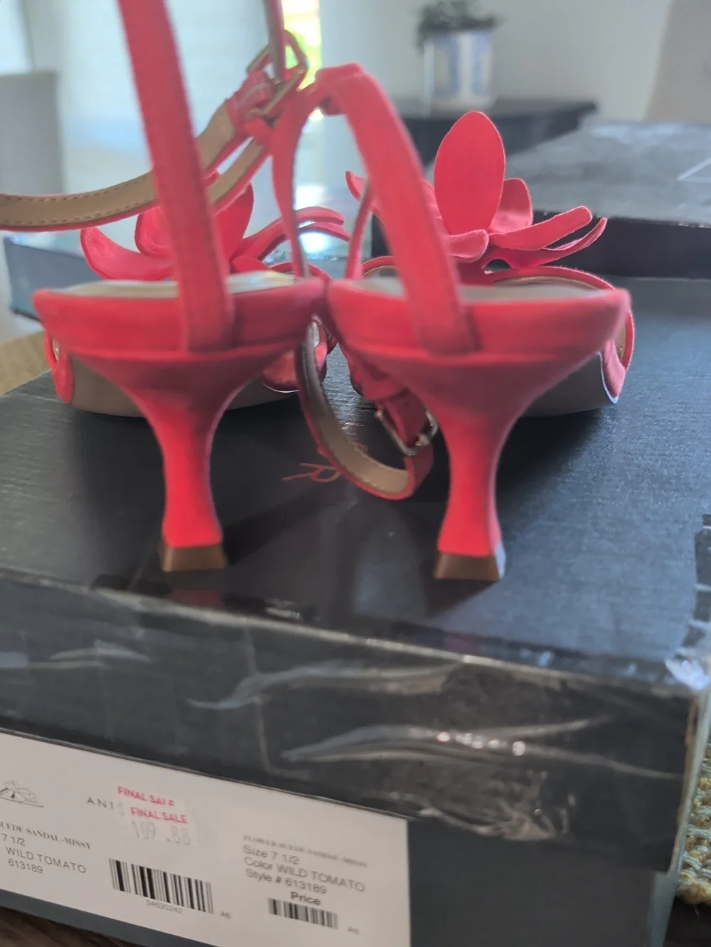 Brand New Anne Taylor Suede Sandal - Missy In Wild 🍅 Color